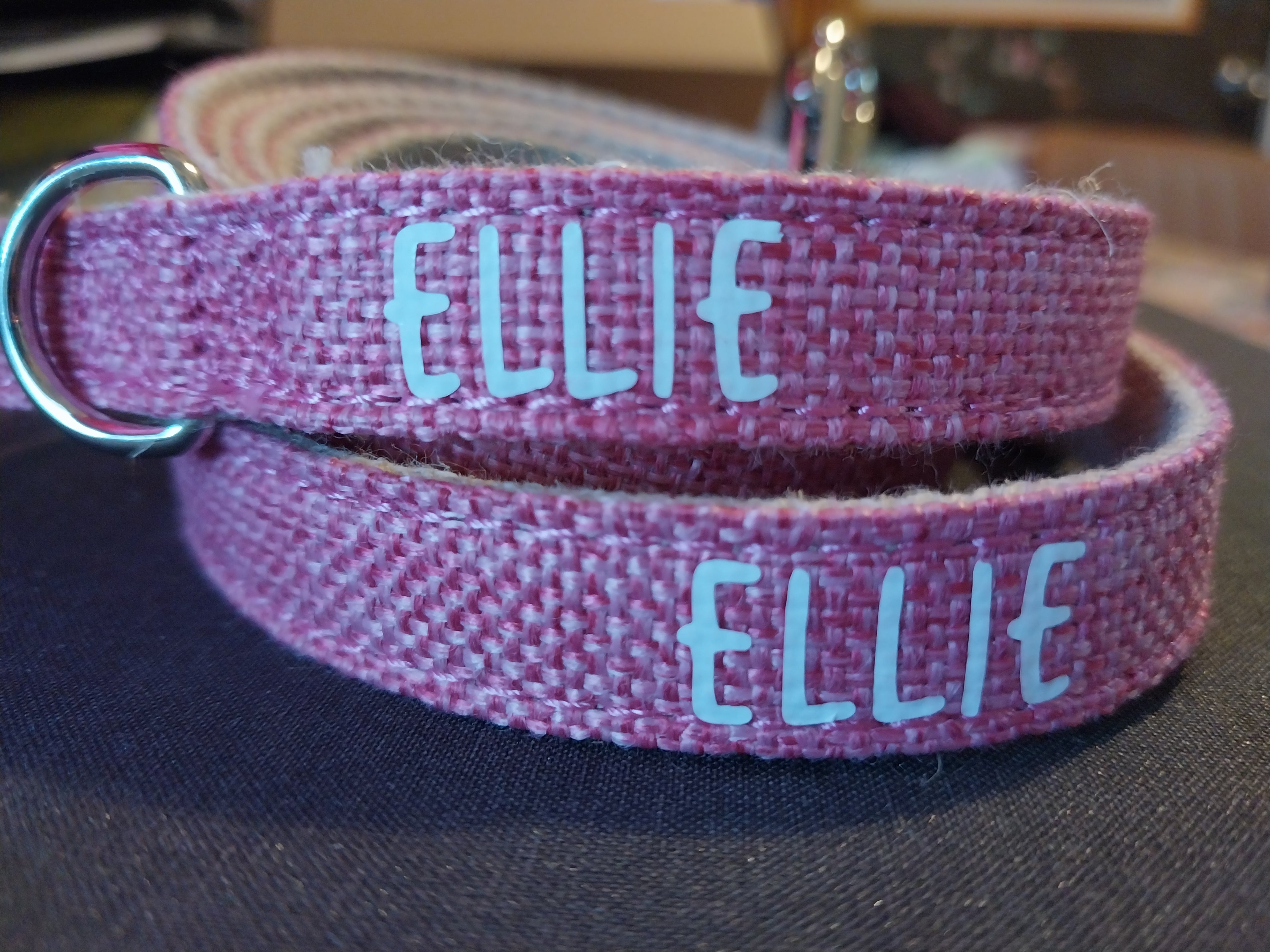 Personalized Hemp Dog Collar and Leash Set